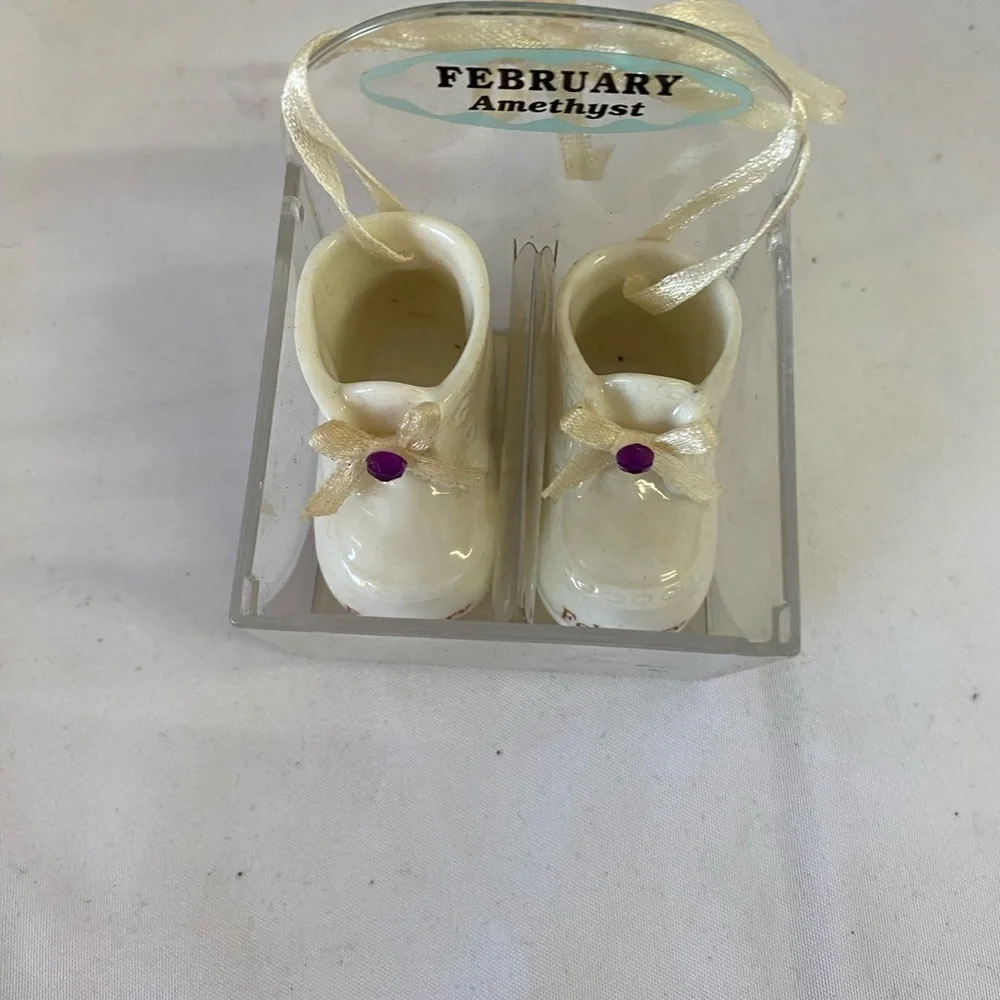 February Birthstone Baby Booties Ornament (DY)